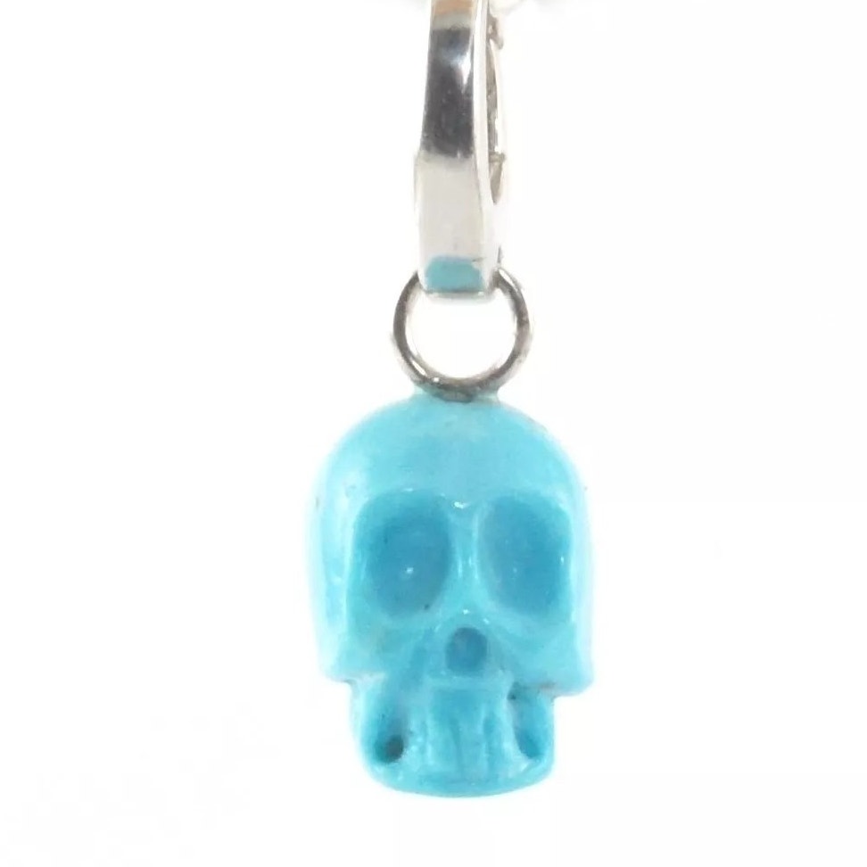 Ippolita Turquoise Carved Skull Charm Pendant In Sterling Silver 499$